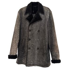 Ports 1961 NWT Grey/Black Goat Suede + Shearling Jacket